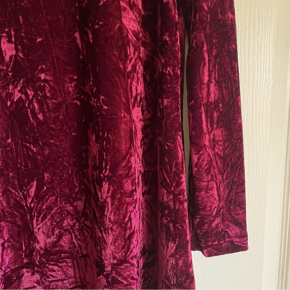 NWT Jack by BB Dakota Women’s Long Sleeve Crushed Velvet Dress Merlot - Medium - Picture 6 of 9